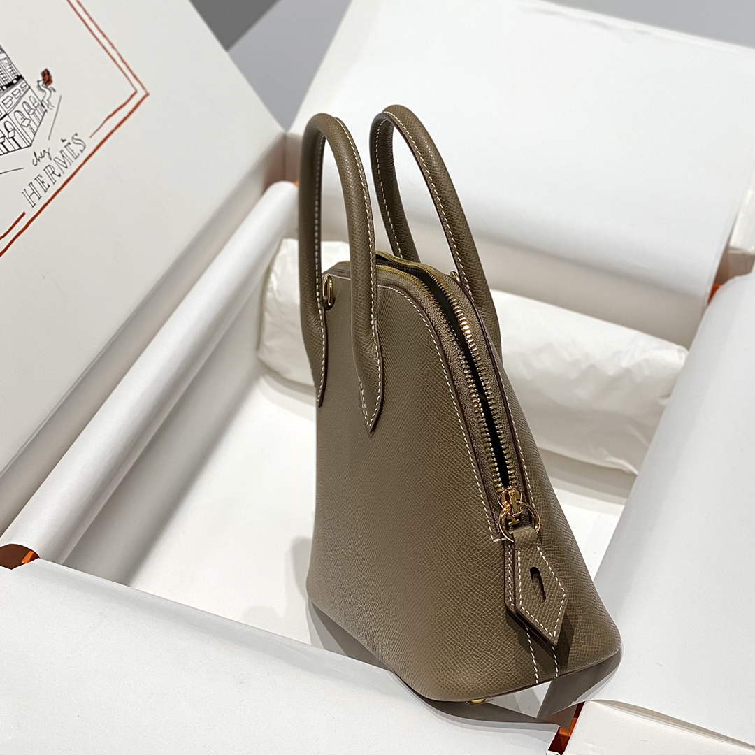 Hermes Bolide 1923 Bag 25 in Dark Gray Epsom Calfskin Gold Hardware