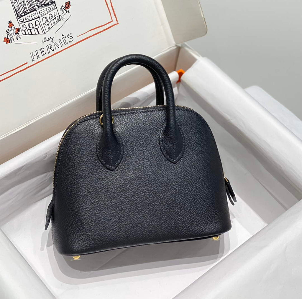 Hermes Bolide 1923 Mini Bag in Black Evercolor Calfskin Gold Hardware