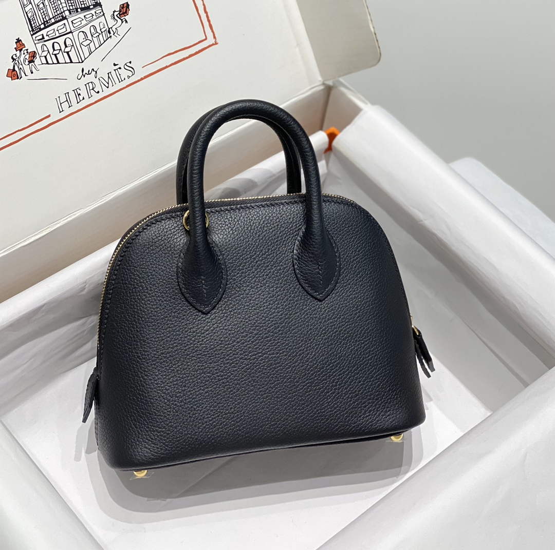 Hermes Bolide 1923 Mini Bag in Black Evercolor Calfskin Gold Hardware