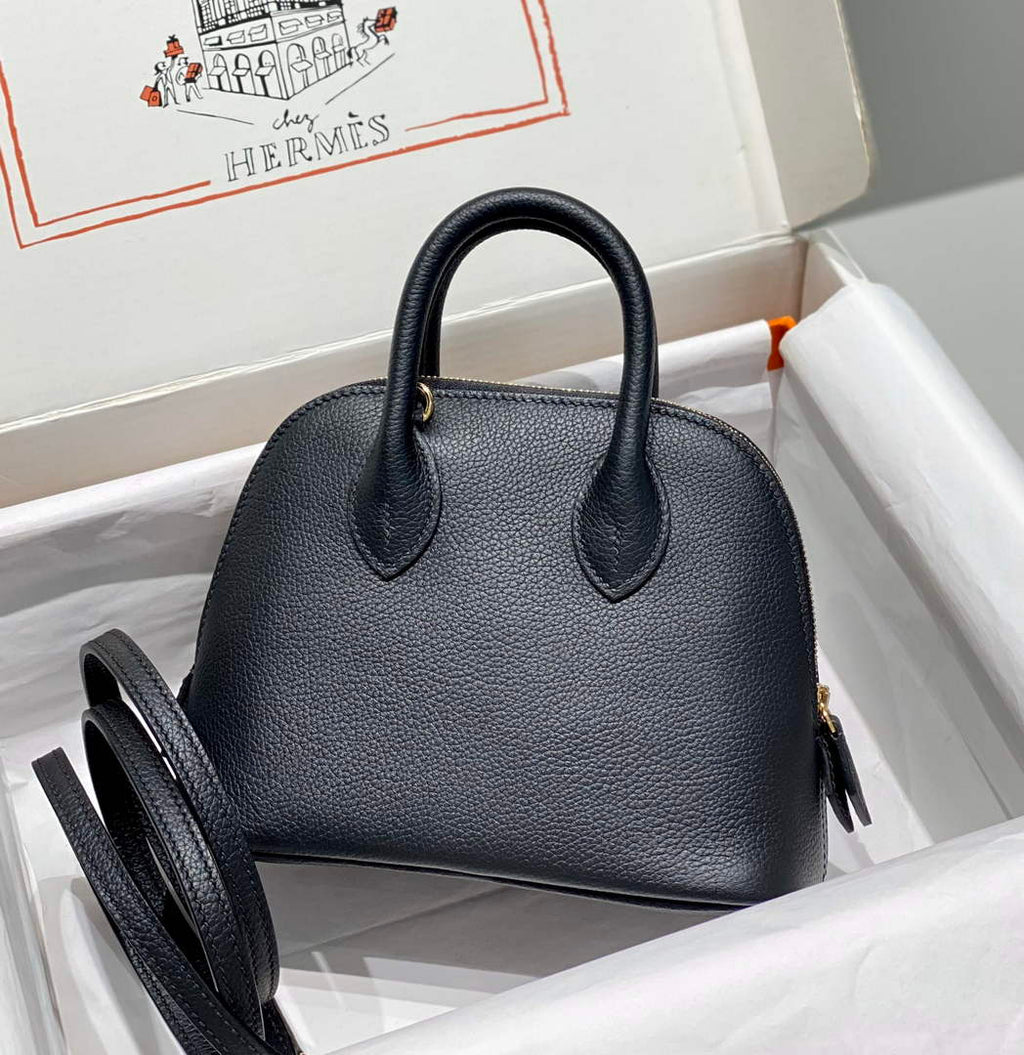 Hermes Bolide 1923 Mini Bag in Black Evercolor Calfskin Gold Hardware