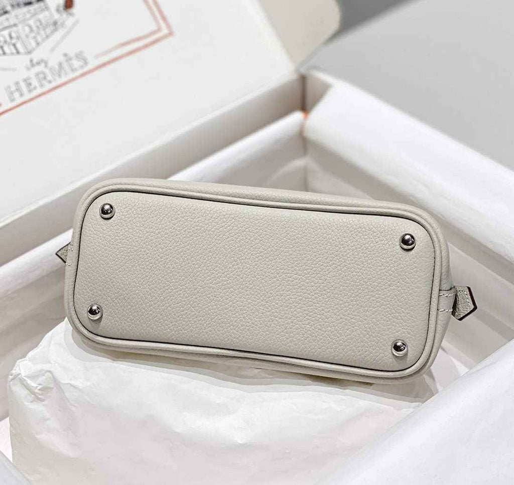 Hermes Bolide 1923 Mini Bag in Light Gray Evercolor Calfskin Silver Hardware
