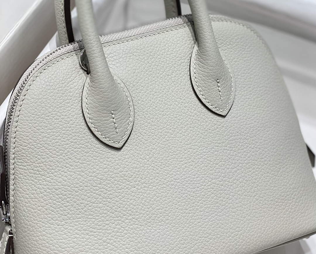 Hermes Bolide 1923 Mini Bag in Light Gray Evercolor Calfskin Silver Hardware