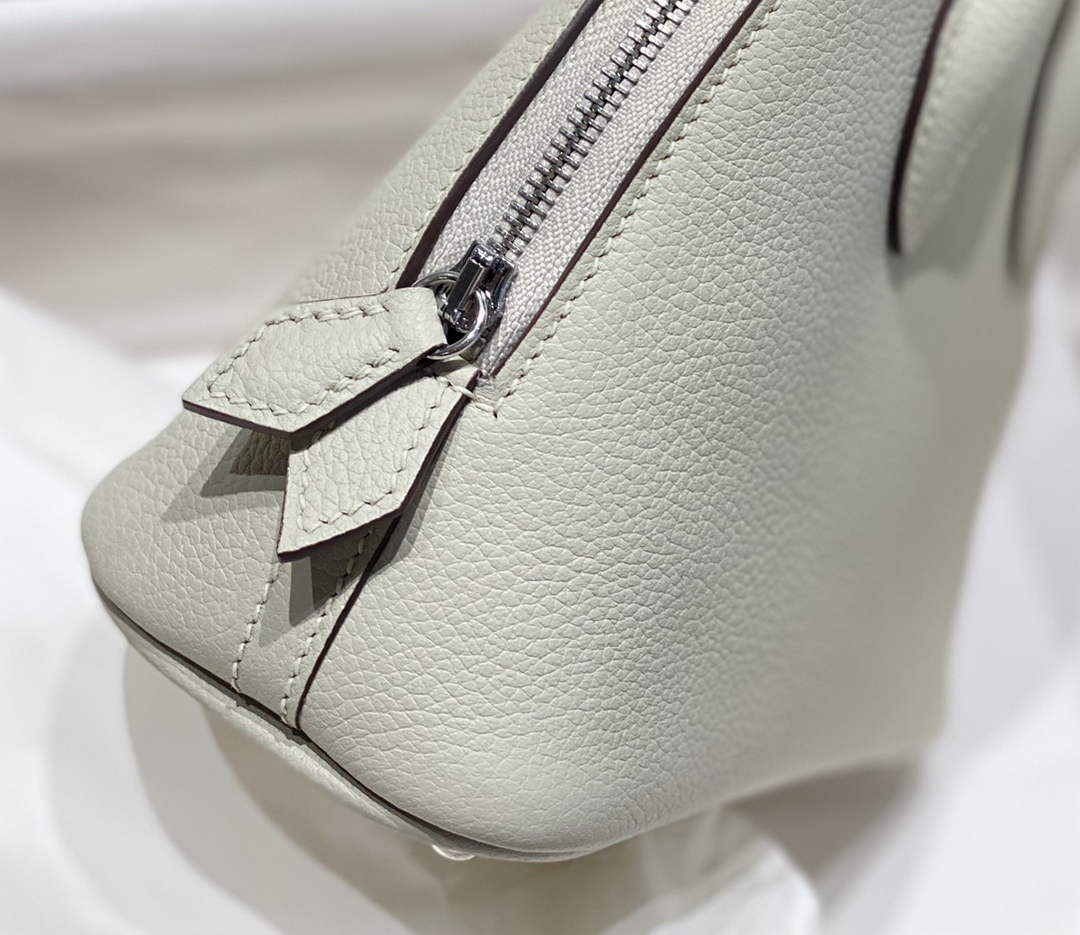 Hermes Bolide 1923 Mini Bag in Light Gray Evercolor Calfskin Silver Hardware