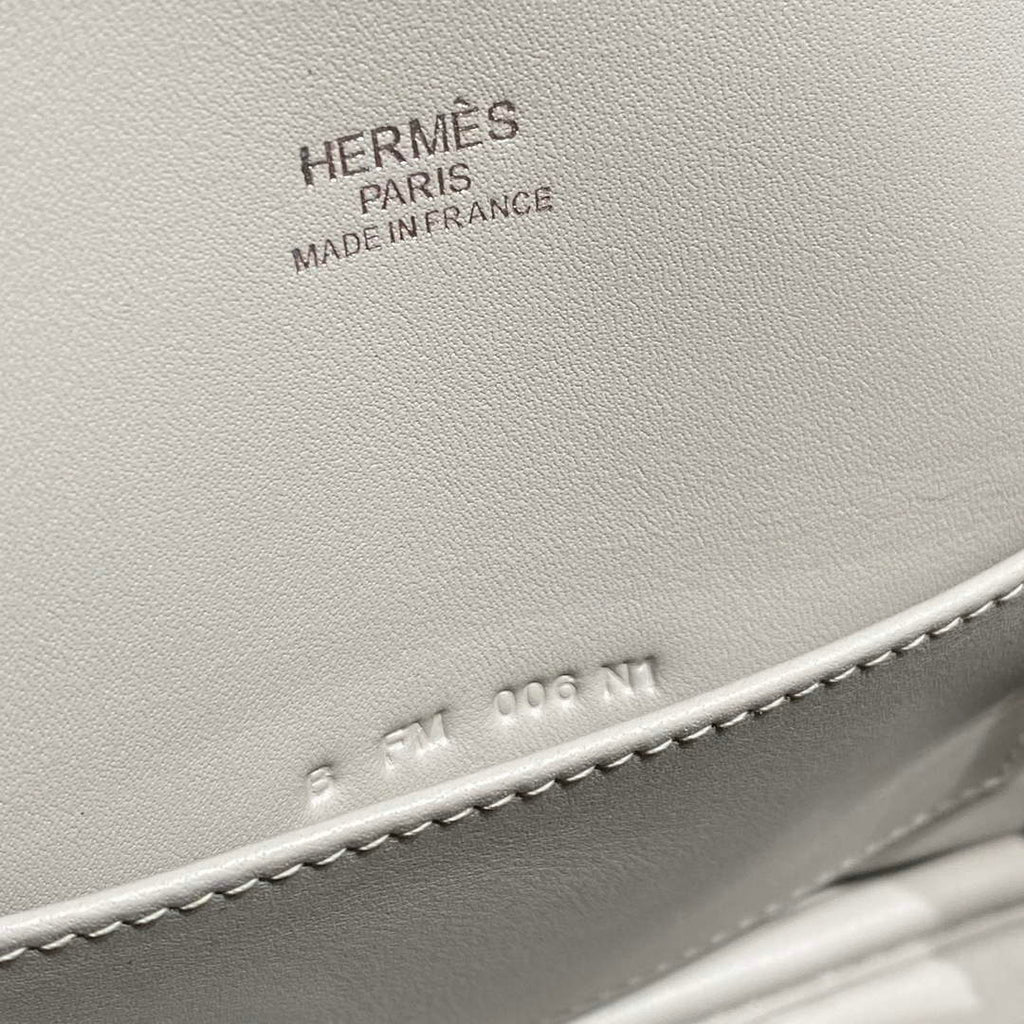 Hermes Bolide 1923 Mini Bag in Light Gray Evercolor Calfskin Silver Hardware