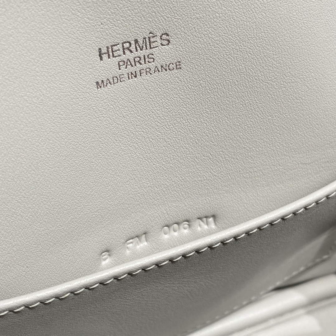 Hermes Bolide 1923 Mini Bag in Light Gray Evercolor Calfskin Silver Hardware