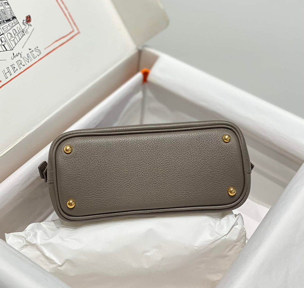 Hermes Bolide 1923 Mini Bag in Gray Evercolor Calfskin Gold Hardware
