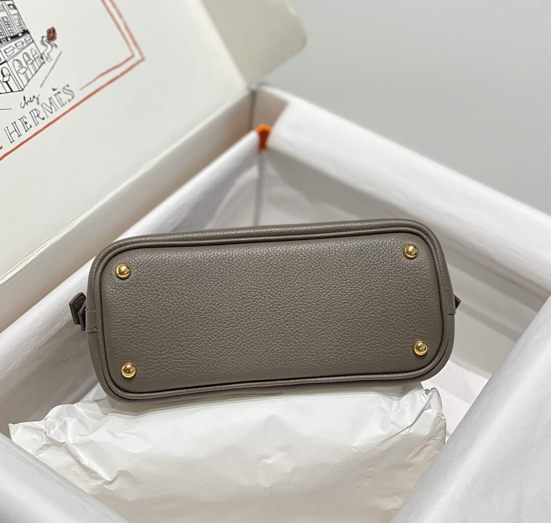 Hermes Bolide 1923 Mini Bag in Gray Evercolor Calfskin Gold Hardware