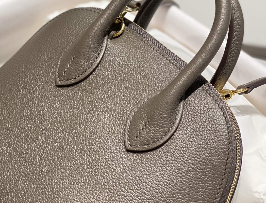 Hermes Bolide 1923 Mini Bag in Gray Evercolor Calfskin Gold Hardware