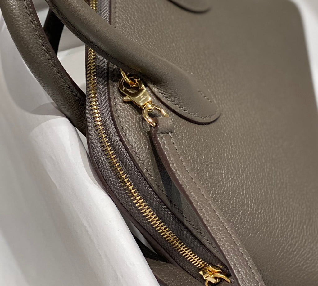 Hermes Bolide 1923 Mini Bag in Gray Evercolor Calfskin Gold Hardware