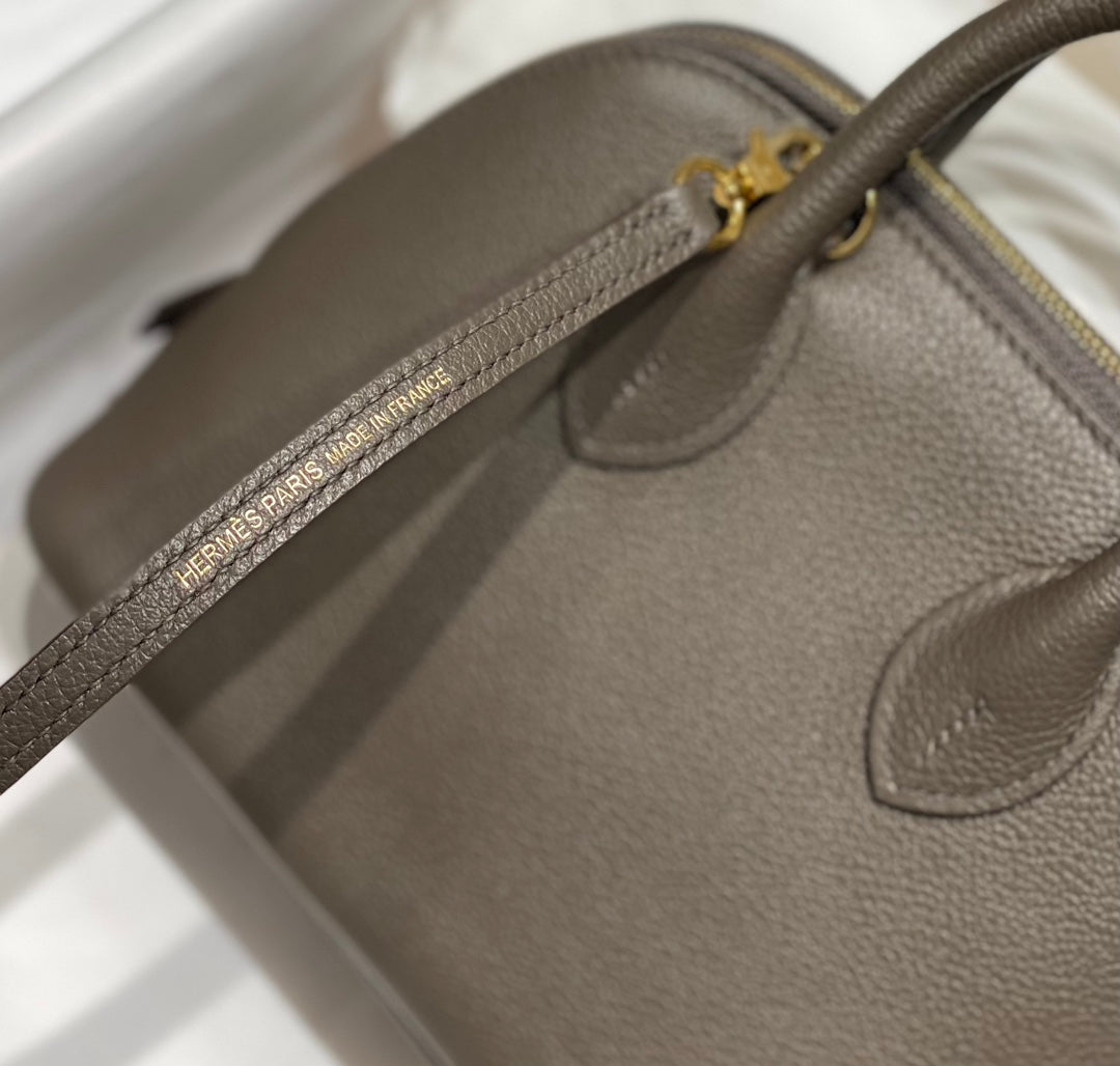 Hermes Bolide 1923 Mini Bag in Gray Evercolor Calfskin Gold Hardware