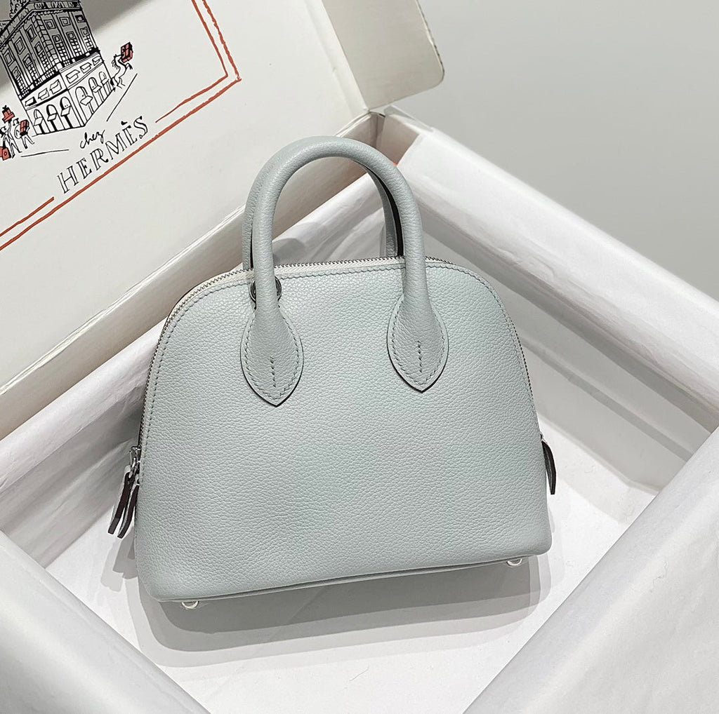 Hermes Bolide 1923 Mini Bag in Blue Evercolor Calfskin Silver Hardware