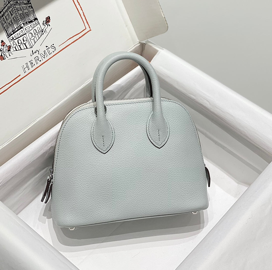 Hermes Bolide 1923 Mini Bag in Blue Evercolor Calfskin Silver Hardware