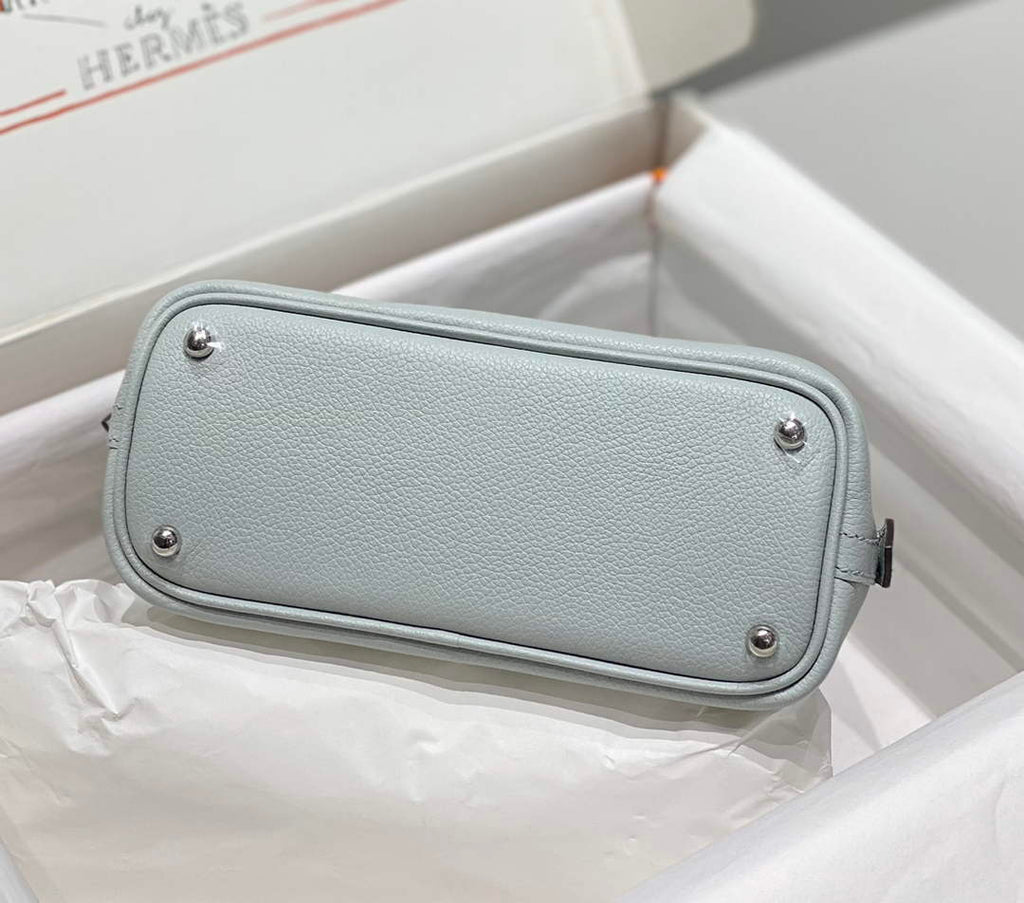 Hermes Bolide 1923 Mini Bag in Blue Evercolor Calfskin Silver Hardware