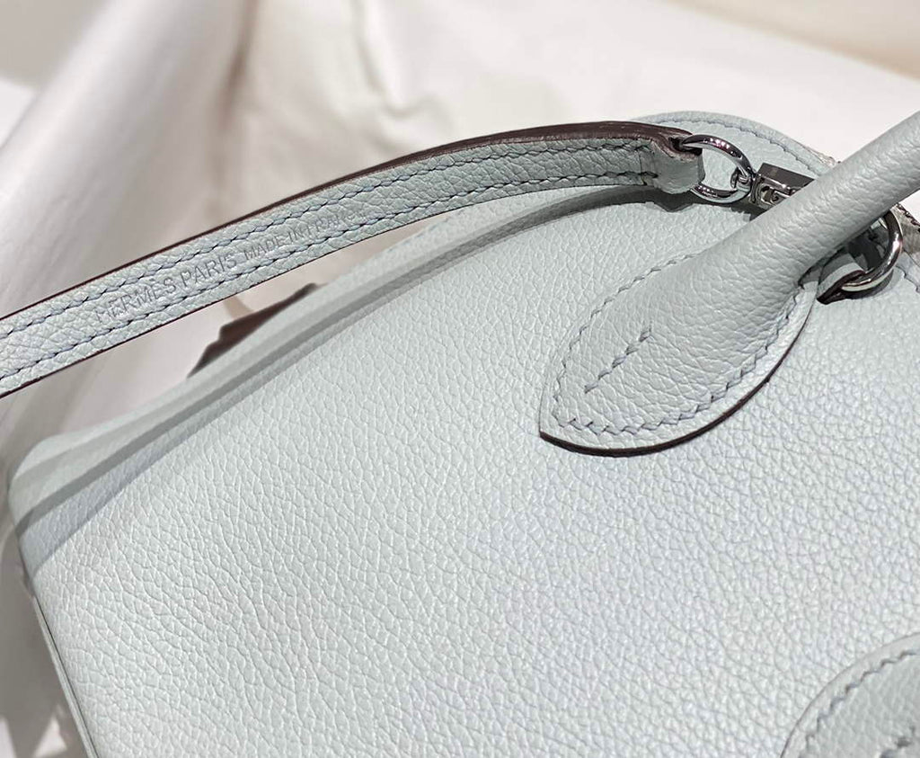 Hermes Bolide 1923 Mini Bag in Blue Evercolor Calfskin Silver Hardware
