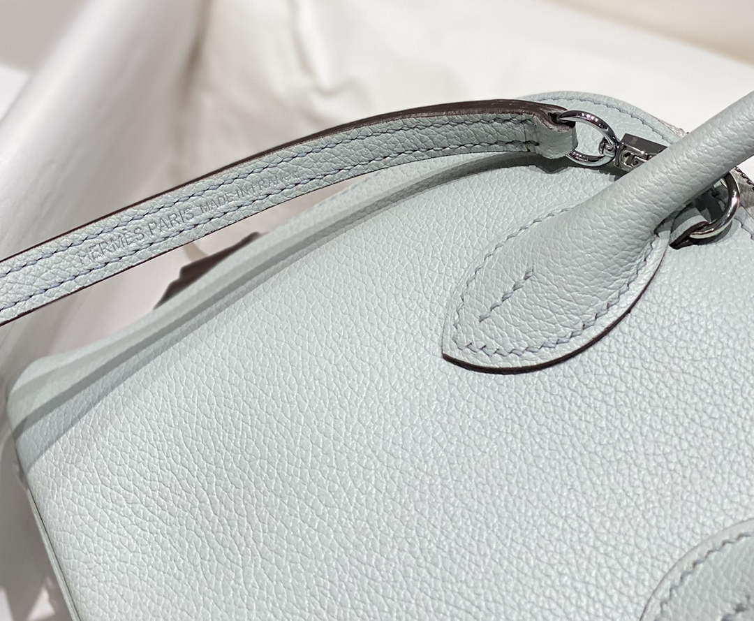 Hermes Bolide 1923 Mini Bag in Blue Evercolor Calfskin Silver Hardware
