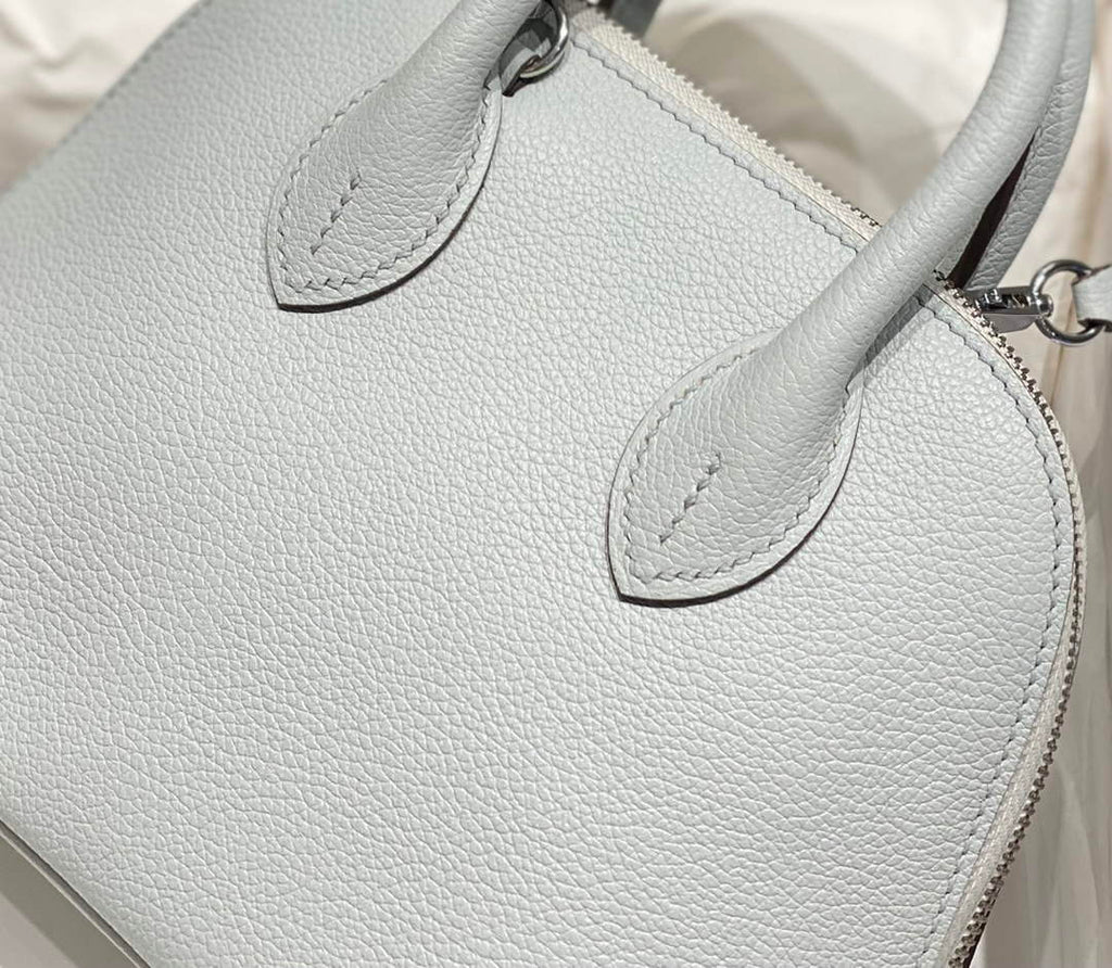 Hermes Bolide 1923 Mini Bag in Blue Evercolor Calfskin Silver Hardware