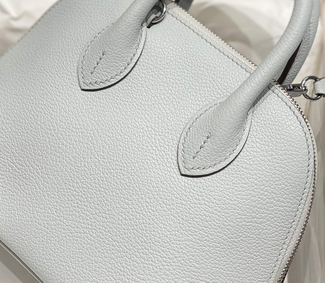 Hermes Bolide 1923 Mini Bag in Blue Evercolor Calfskin Silver Hardware