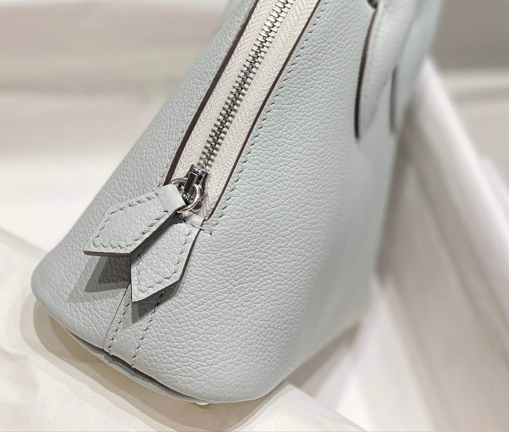 Hermes Bolide 1923 Mini Bag in Blue Evercolor Calfskin Silver Hardware