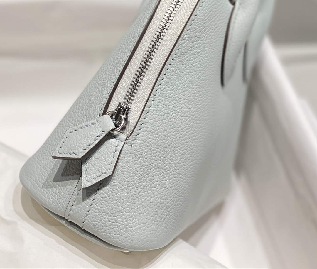 Hermes Bolide 1923 Mini Bag in Blue Evercolor Calfskin Silver Hardware