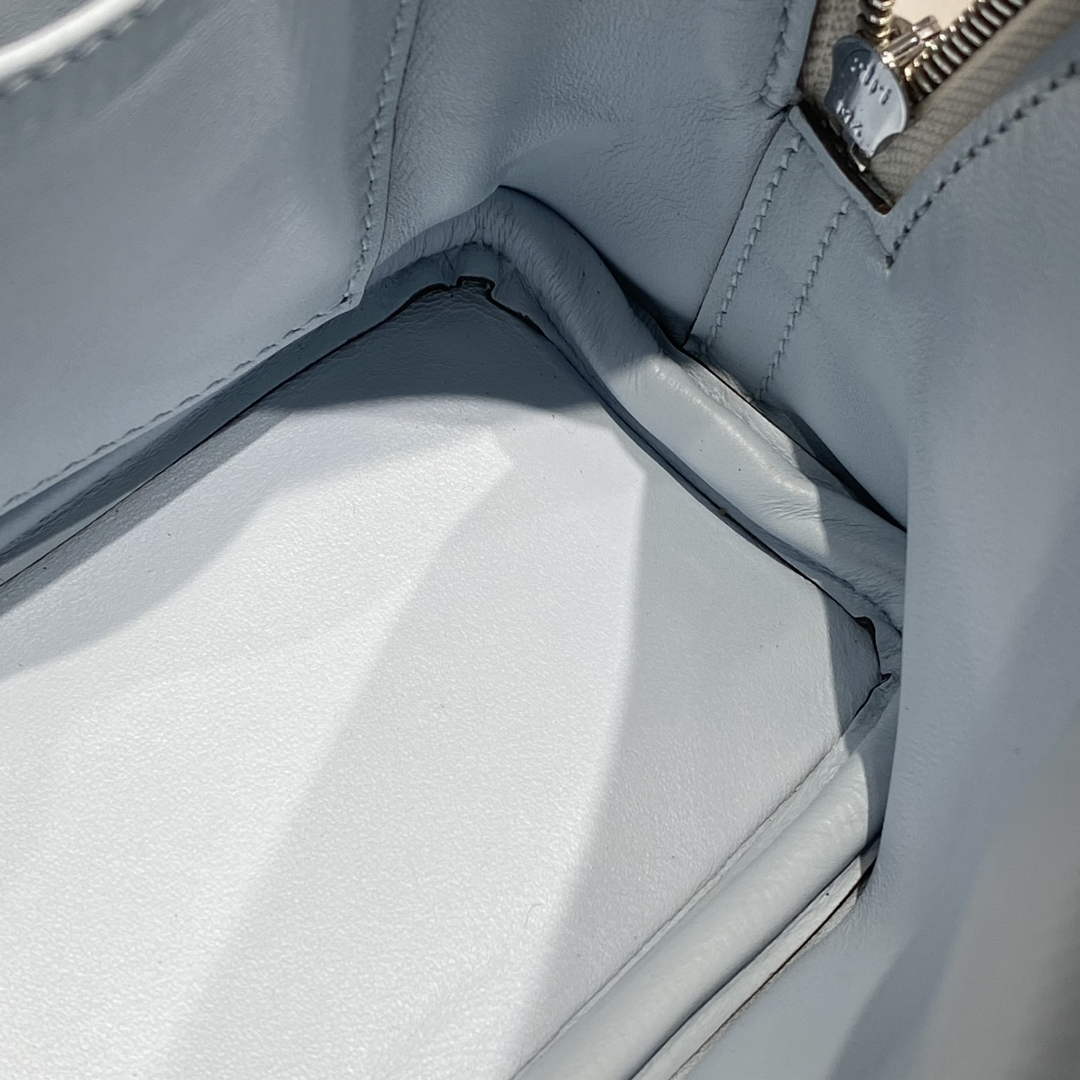 Hermes Bolide 1923 Mini Bag in Blue Evercolor Calfskin Silver Hardware