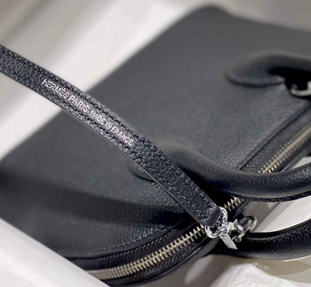 Hermes Bolide 1923 Mini Bag in Black Evercolor Calfskin Silver Hardware