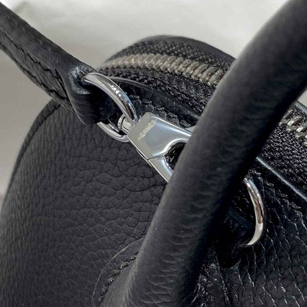 Hermes Bolide 1923 Mini Bag in Black Evercolor Calfskin Silver Hardware