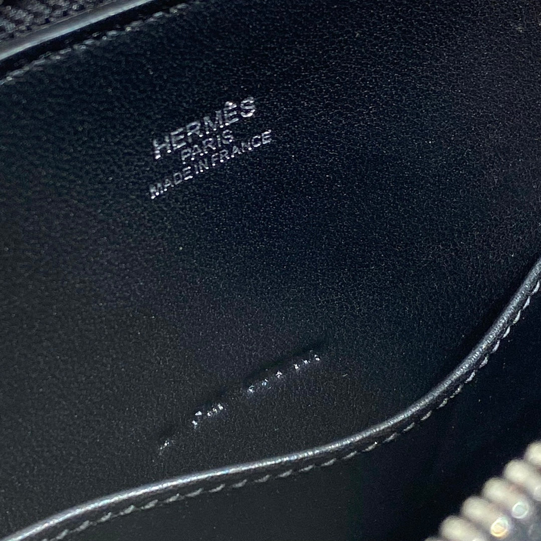 Hermes Bolide 1923 Mini Bag in Black Evercolor Calfskin Silver Hardware