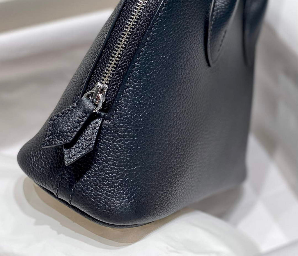 Hermes Bolide 1923 Mini Bag in Black Evercolor Calfskin Silver Hardware