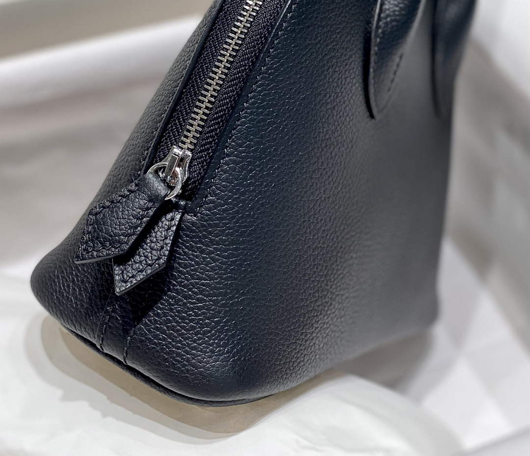 Hermes Bolide 1923 Mini Bag in Black Evercolor Calfskin Silver Hardware