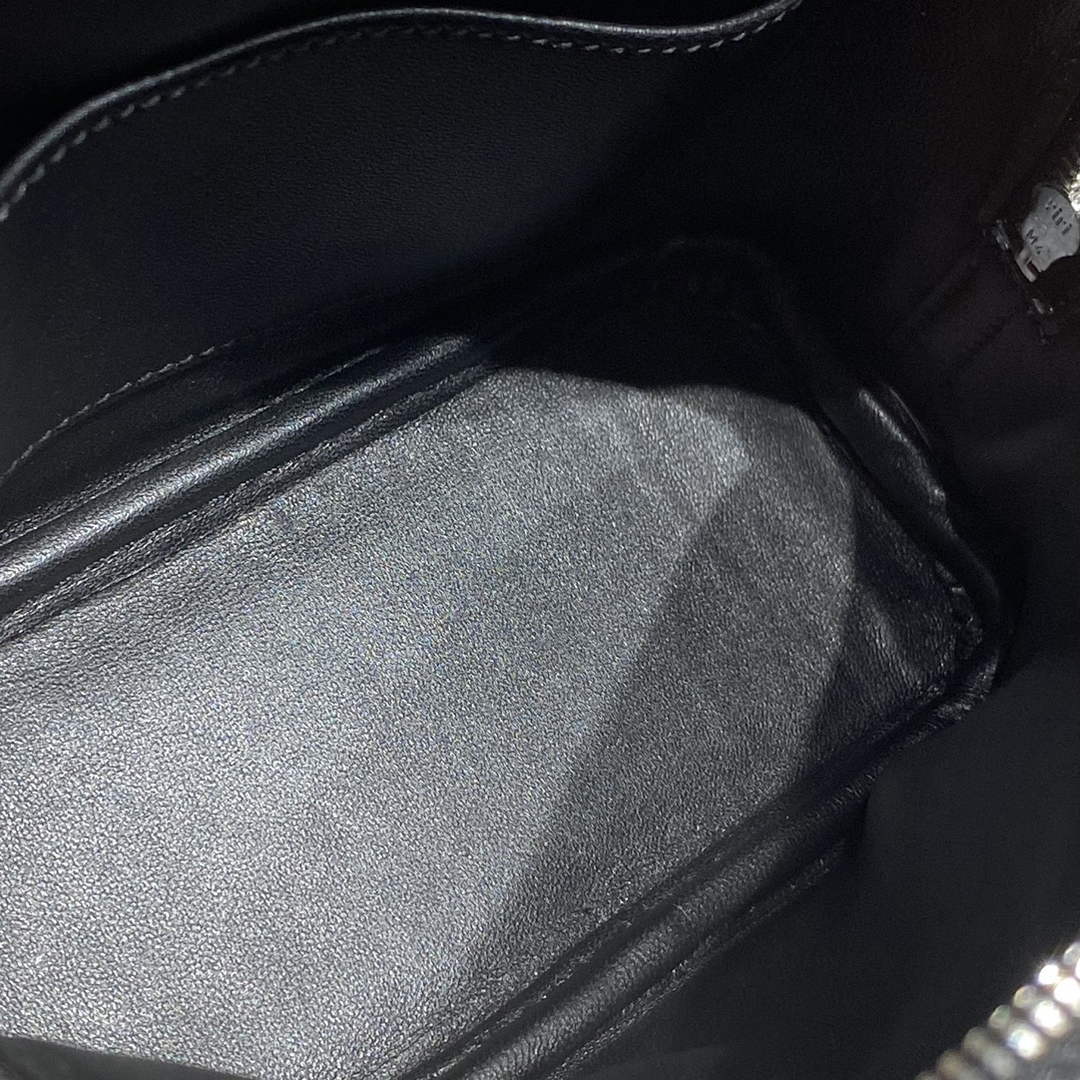Hermes Bolide 1923 Mini Bag in Black Evercolor Calfskin Silver Hardware