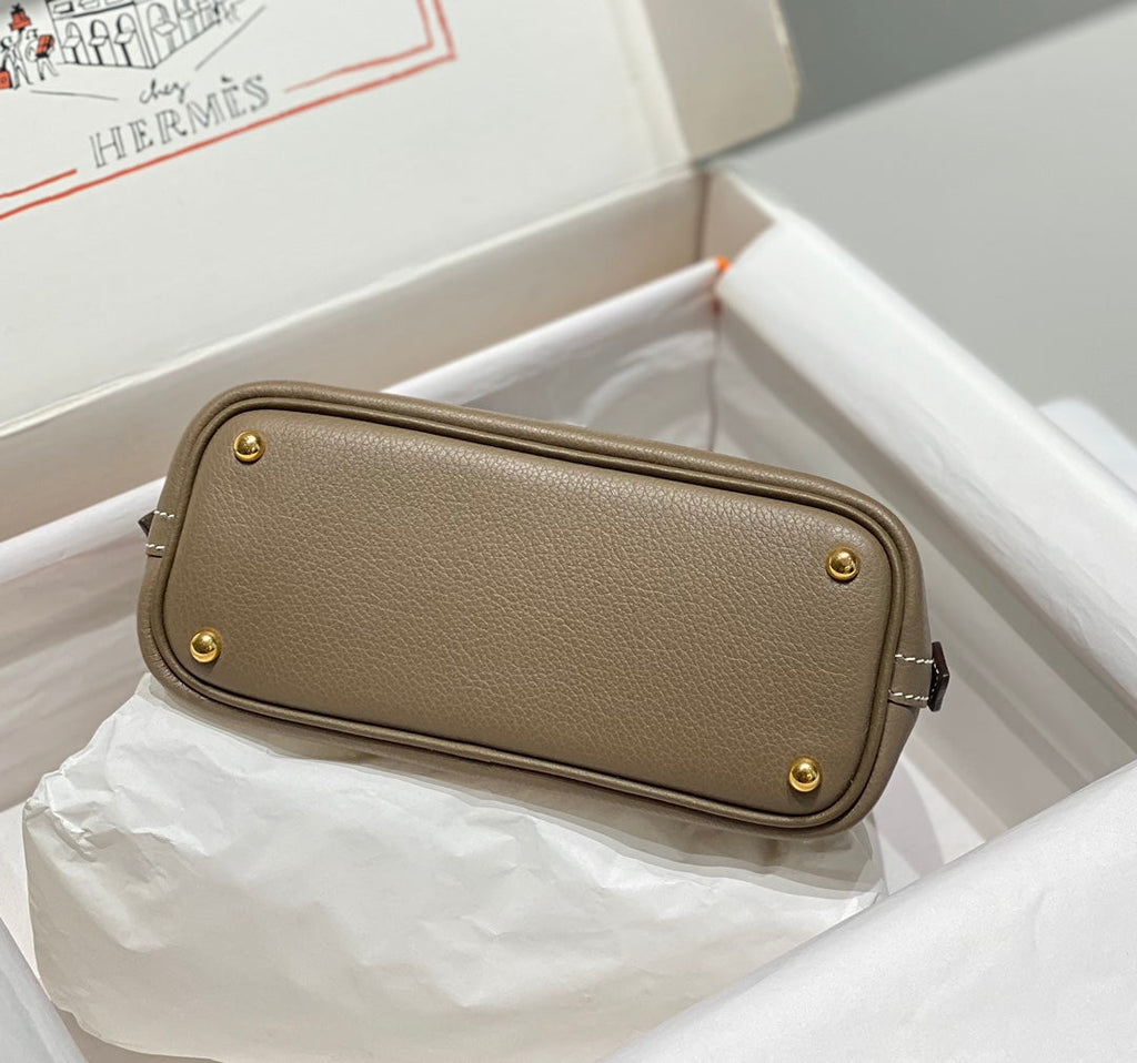 Hermes Bolide 1923 Mini Bag in Gray Evercolor Calfskin Gold Hardware