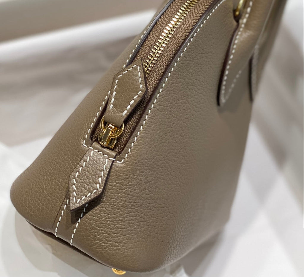 Hermes Bolide 1923 Mini Bag in Gray Evercolor Calfskin Gold Hardware
