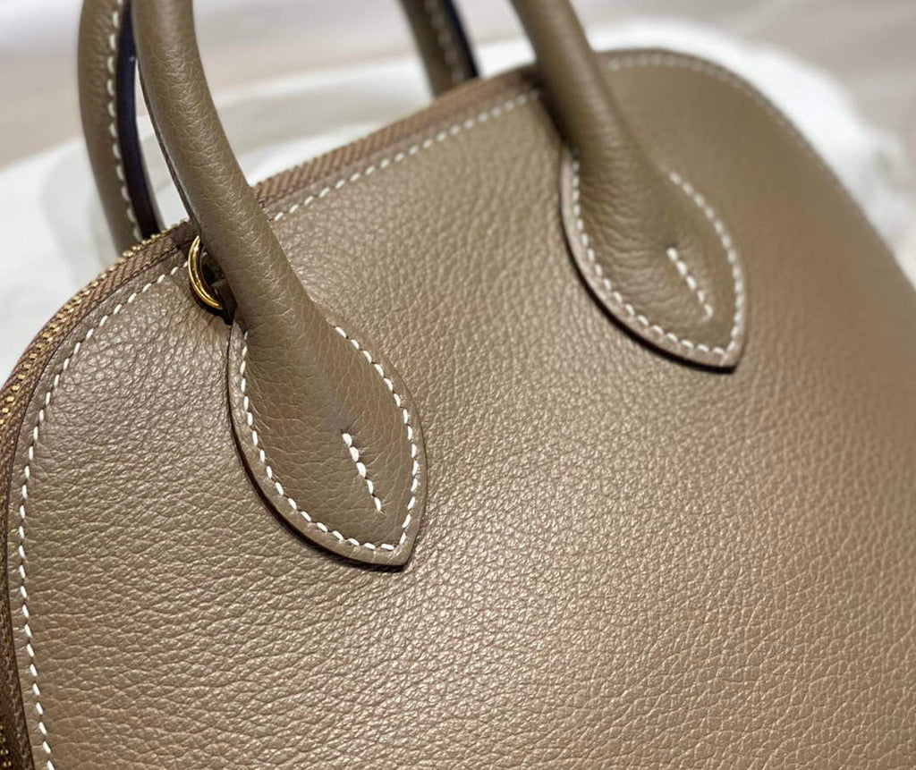 Hermes Bolide 1923 Mini Bag in Gray Evercolor Calfskin Gold Hardware
