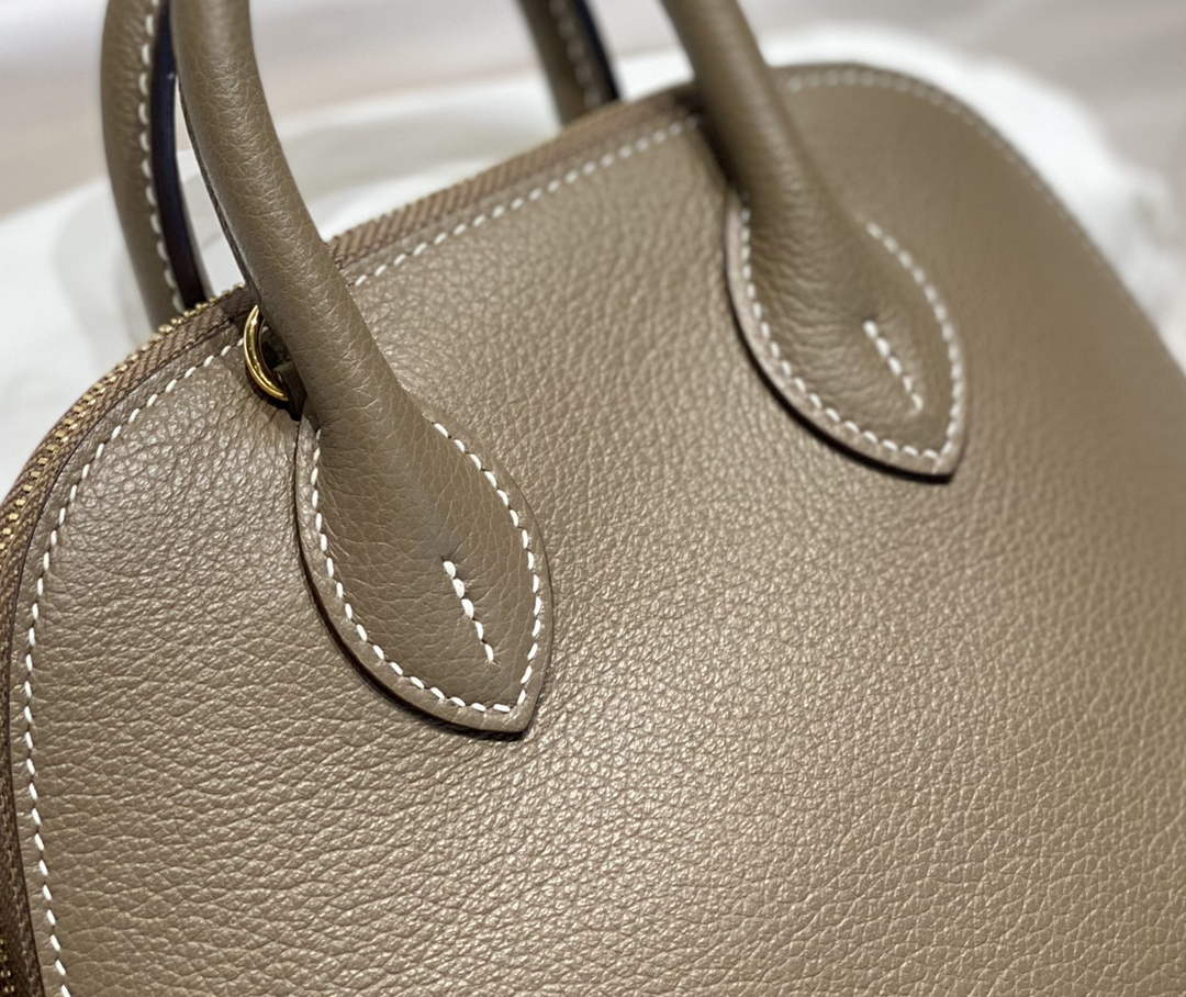 Hermes Bolide 1923 Mini Bag in Gray Evercolor Calfskin Gold Hardware