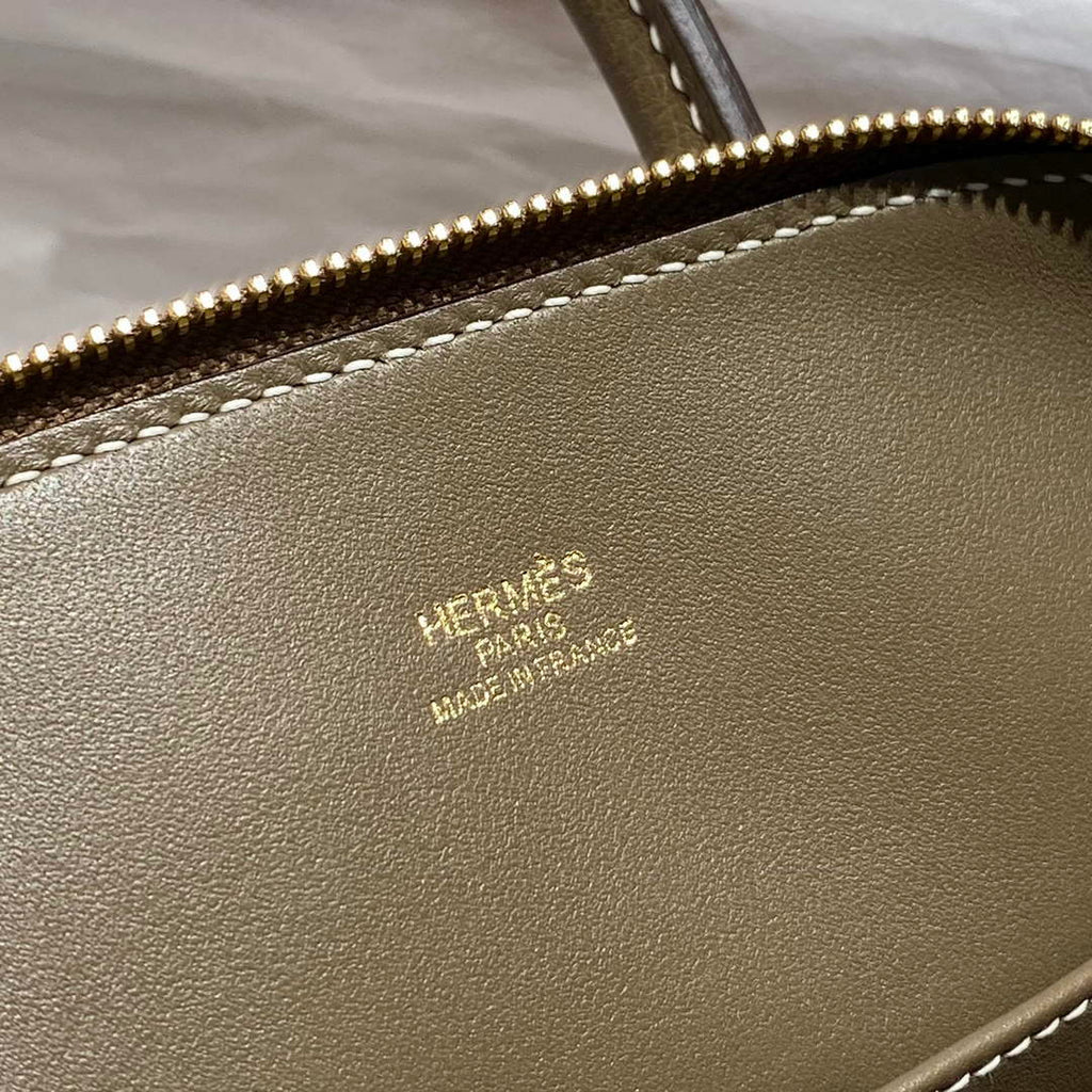 Hermes Bolide 1923 Mini Bag in Gray Evercolor Calfskin Gold Hardware