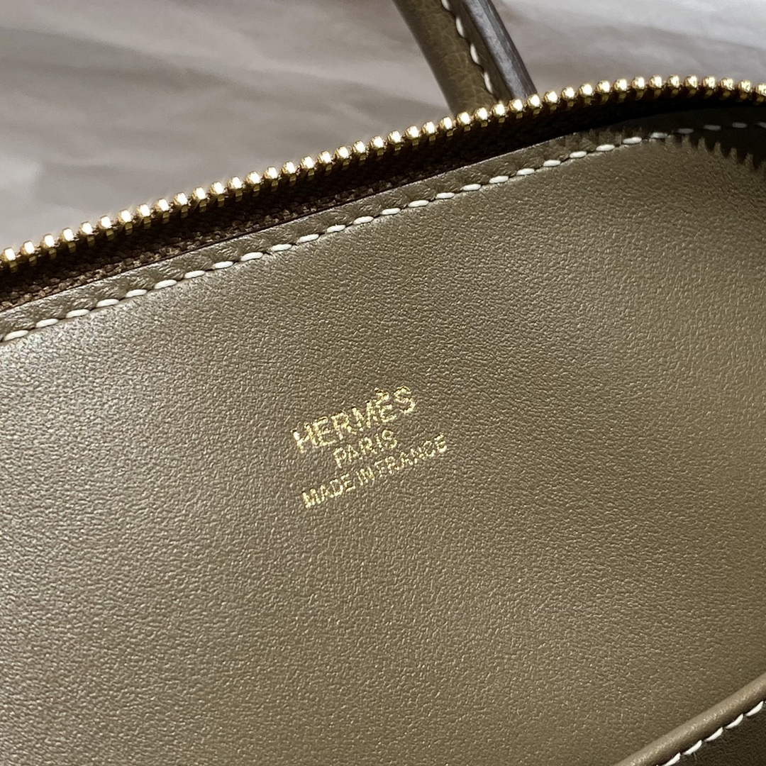 Hermes Bolide 1923 Mini Bag in Gray Evercolor Calfskin Gold Hardware