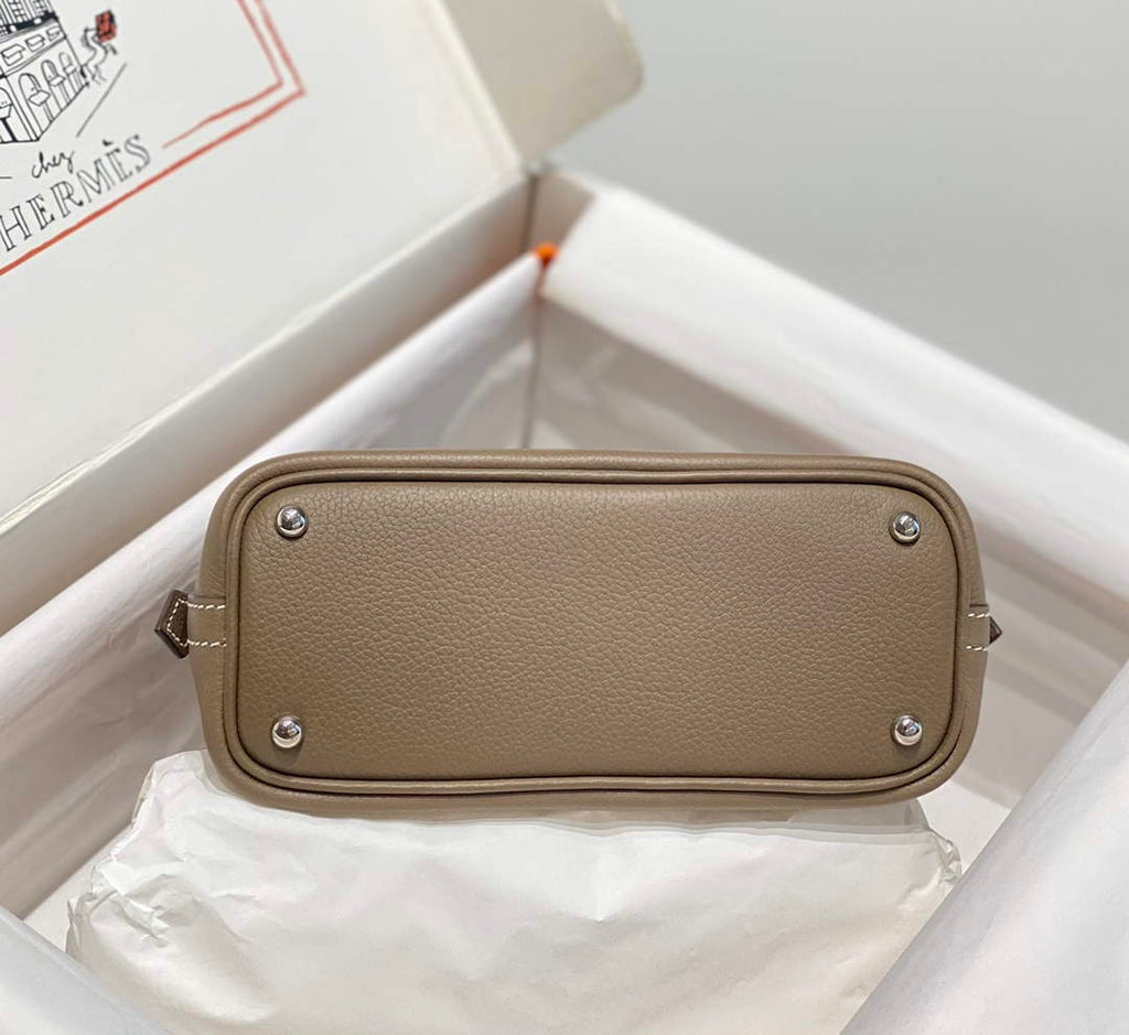Hermes Bolide 1923 Mini Bag in Gray Evercolor Calfskin Silver Hardware