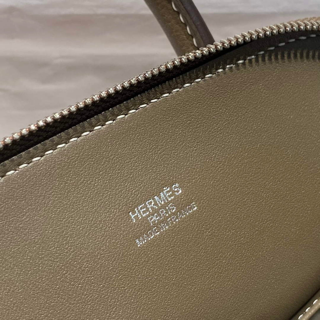 Hermes Bolide 1923 Mini Bag in Gray Evercolor Calfskin Silver Hardware