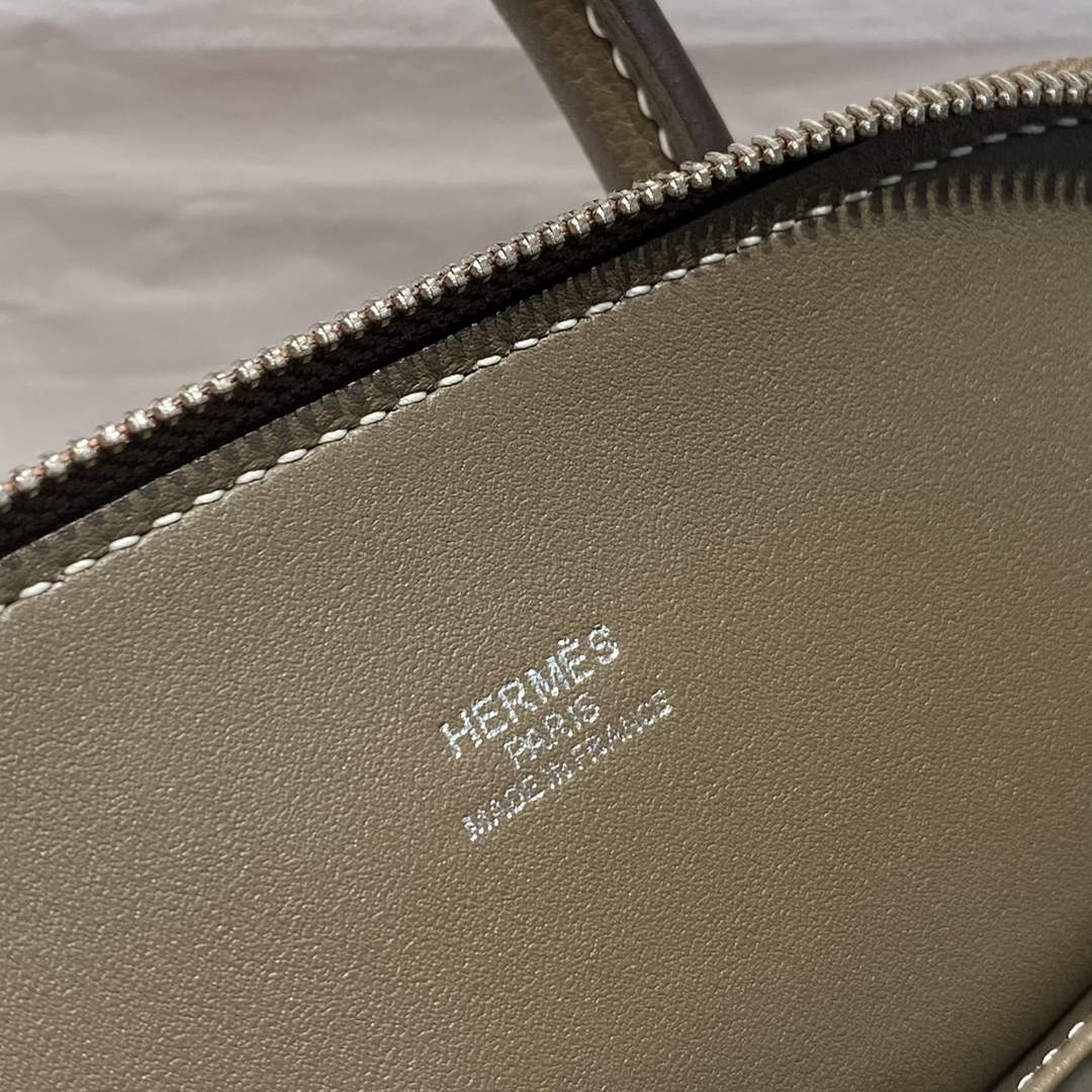 Hermes Bolide 1923 Mini Bag in Gray Evercolor Calfskin Silver Hardware