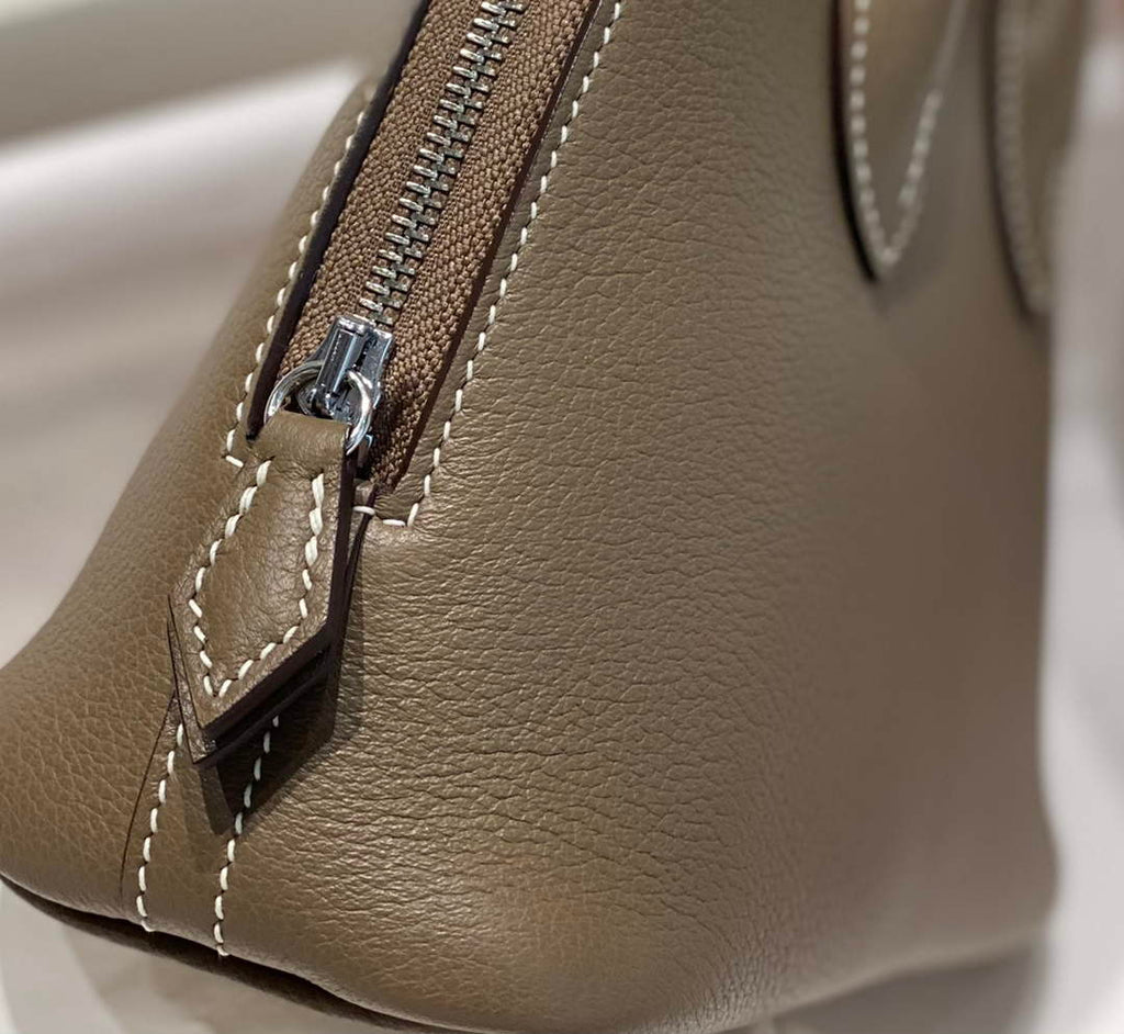 Hermes Bolide 1923 Mini Bag in Gray Evercolor Calfskin Silver Hardware