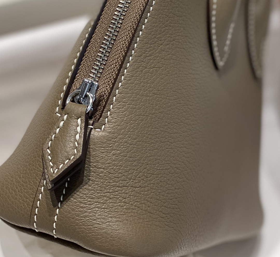 Hermes Bolide 1923 Mini Bag in Gray Evercolor Calfskin Silver Hardware