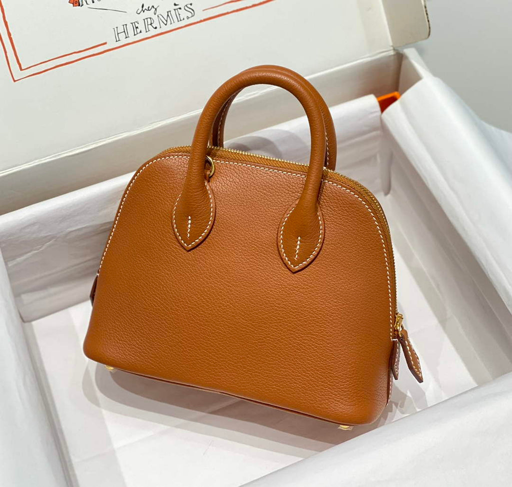 Hermes Bolide 1923 Mini Bag in Brown Evercolor Calfskin Gold Hardware