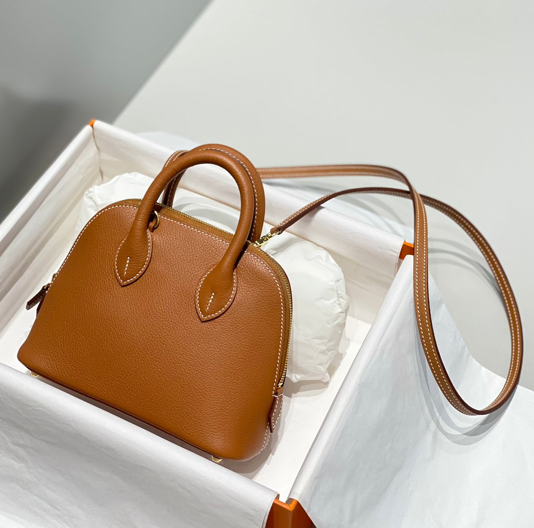 Hermes Bolide 1923 Mini Bag in Brown Evercolor Calfskin Gold Hardware