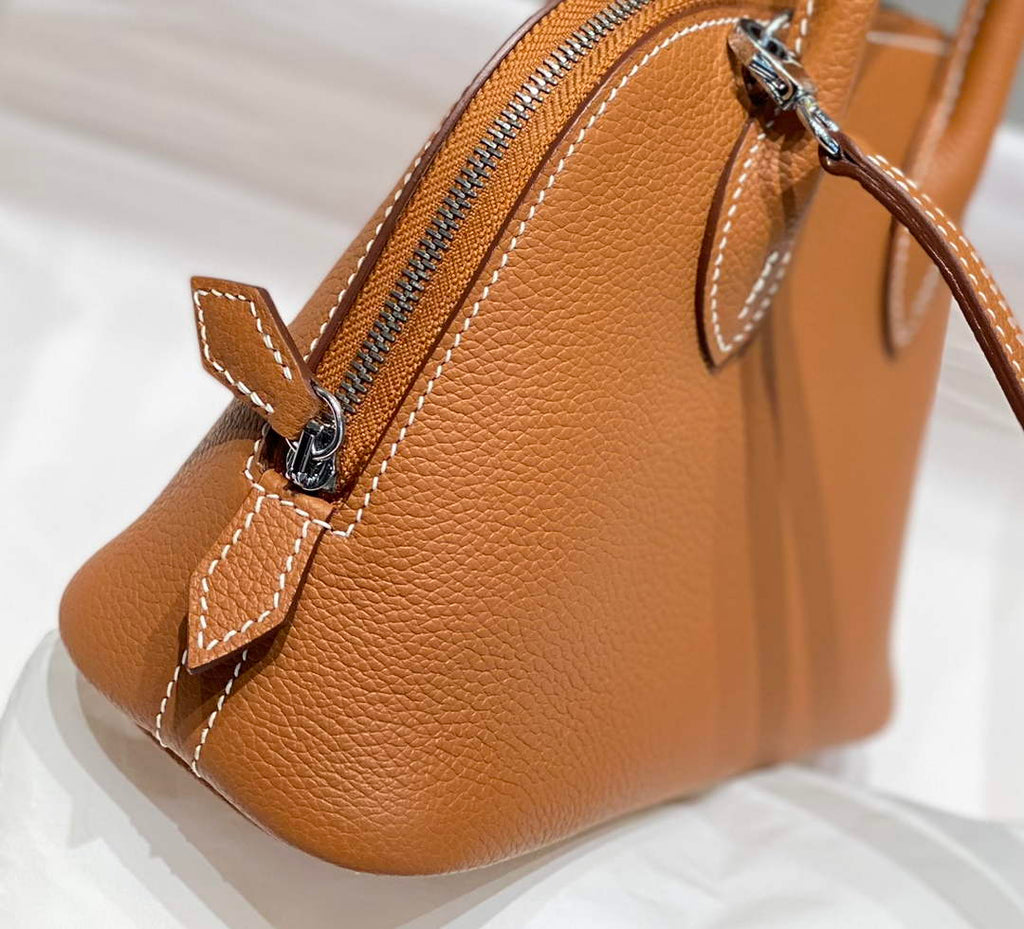 Hermes Bolide 1923 Mini Bag in Brown Evercolor Calfskin Silver Hardware