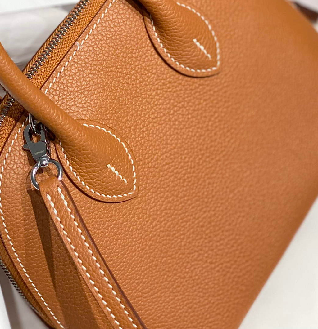 Hermes Bolide 1923 Mini Bag in Brown Evercolor Calfskin Silver Hardware