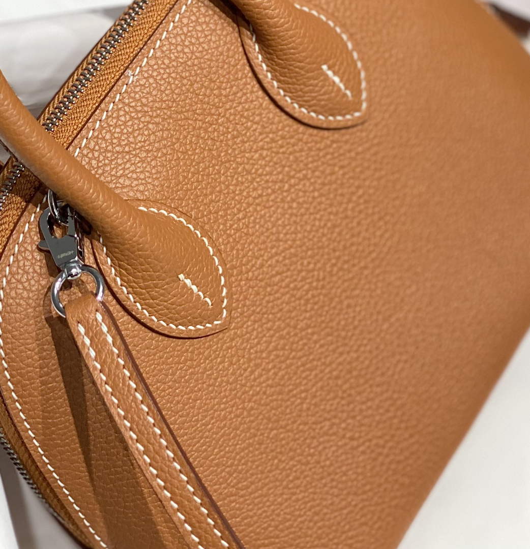 Hermes Bolide 1923 Mini Bag in Brown Evercolor Calfskin Silver Hardware