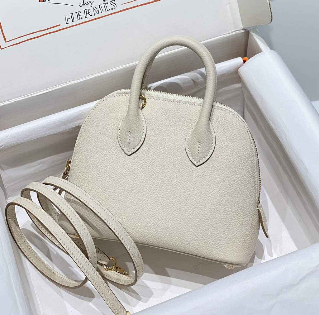 Hermes Bolide 1923 Mini Bag in Beige Evercolor Calfskin Gold Hardware