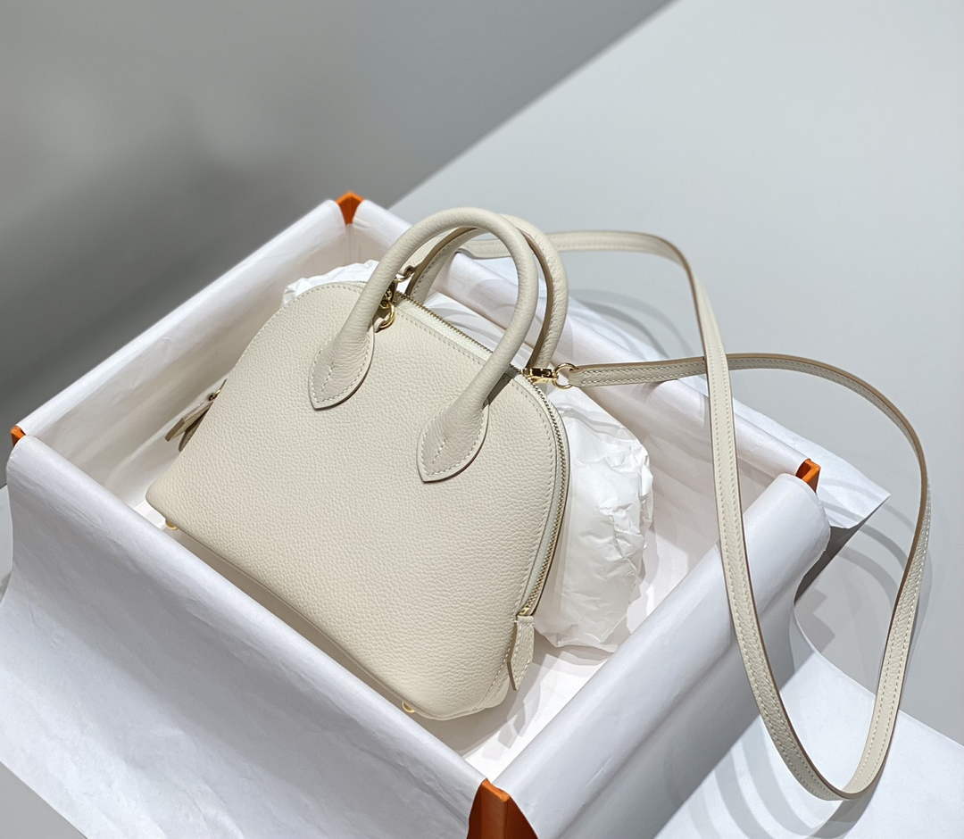 Hermes Bolide 1923 Mini Bag in Beige Evercolor Calfskin Gold Hardware