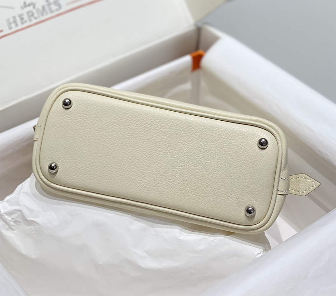 Hermes Bolide 1923 Mini Bag in Beige Evercolor Calfskin Silver Hardware