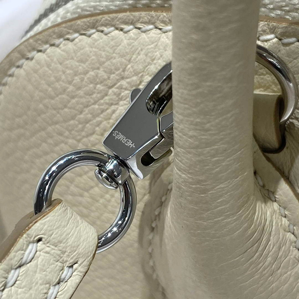 Hermes Bolide 1923 Mini Bag in Beige Evercolor Calfskin Silver Hardware